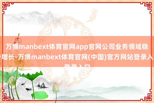 万博manbext体育官网app官网公司业务领域稳步增长-万博manbext体育官网(中国)官方网站登录入口