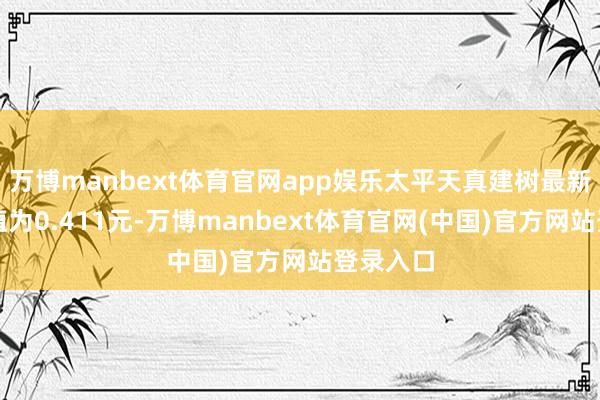 万博manbext体育官网app娱乐太平天真建树最新单元净值为0.411元-万博manbext体育官网(中国)官方网站登录入口
