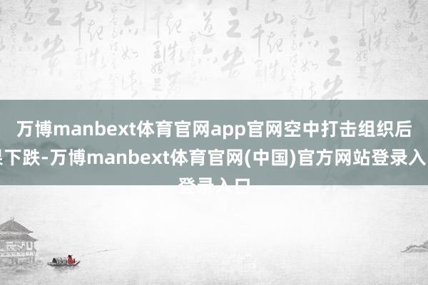 万博manbext体育官网app官网空中打击组织后果下跌-万博manbext体育官网(中国)官方网站登录入口