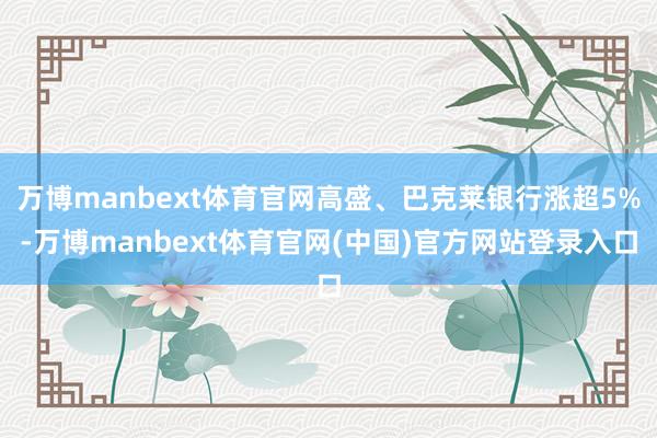 万博manbext体育官网高盛、巴克莱银行涨超5%-万博manbext体育官网(中国)官方网站登录入口